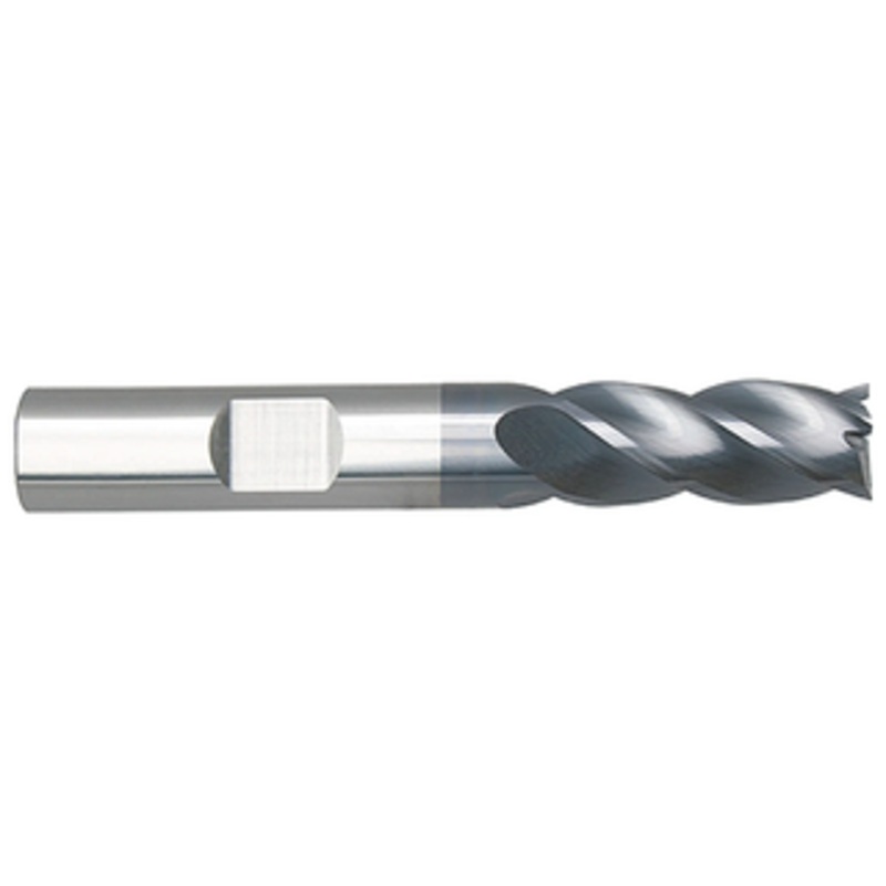 Niagara Cutter 4 Flute Stabilizer AlTiN Coated Carbide Square Corner Single End Mill, 3/8 Size & Shank Diameter, 1-1/8 Length of Cut, 3 Overall Length