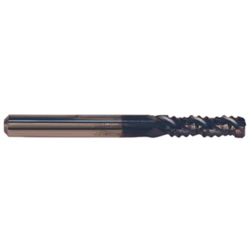 Rushmore USA 3 Flute Carbide AlTiN Coated Medium Pitch Roughing Single End Mill, 3/16 Size & Shank Diameter, 0.020 Chamfer 2 OAL