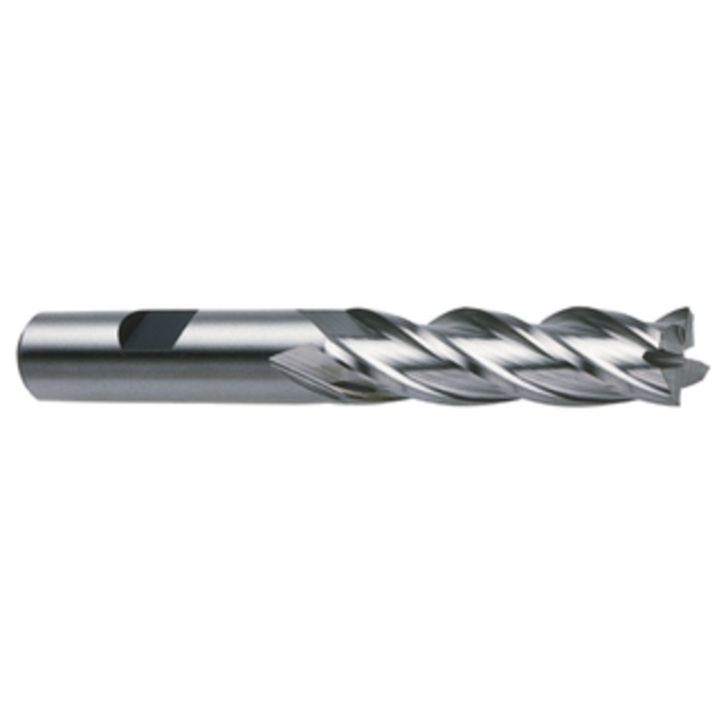 Precise 4 Flute Long Length H.S.S. Finishing End Mill, 1/4 Size, 3/8 Shank Diameter, 1-1/4 Length of Cut, 3-1/16 OAL