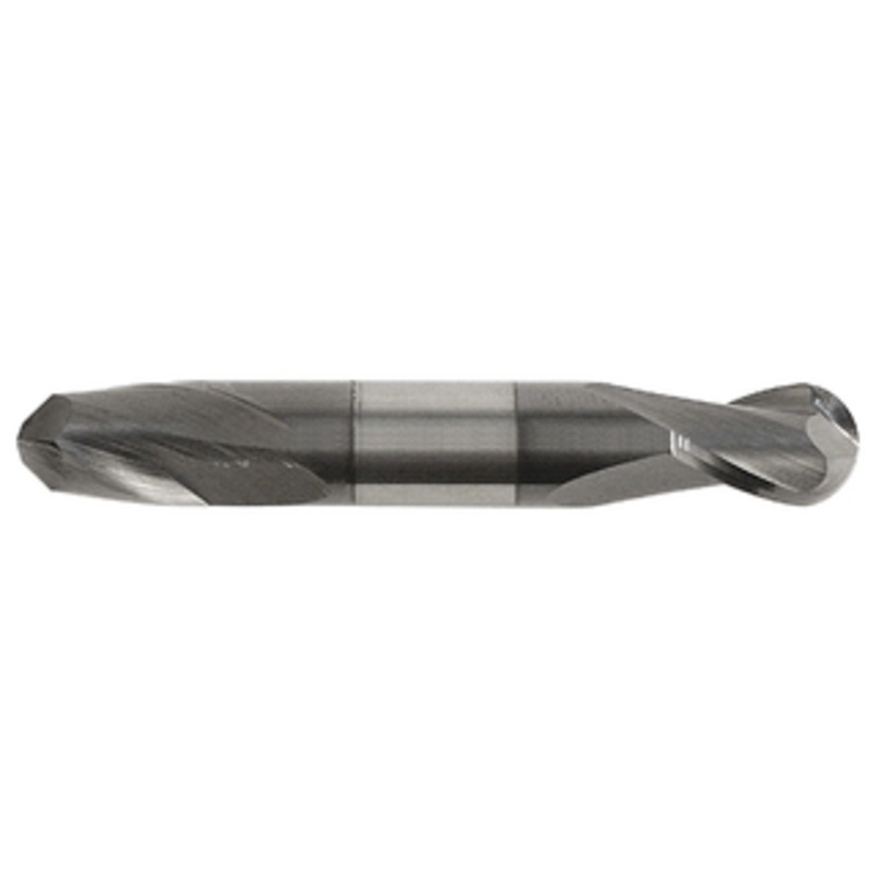 Rushmore USA 2 Flute Solid Carbide AlTiN Coated Ball Nose Double End Mill, 1/2 Size, 1/2 Shank Diameter, 5/8 Length of Cut, 3 Overall Length