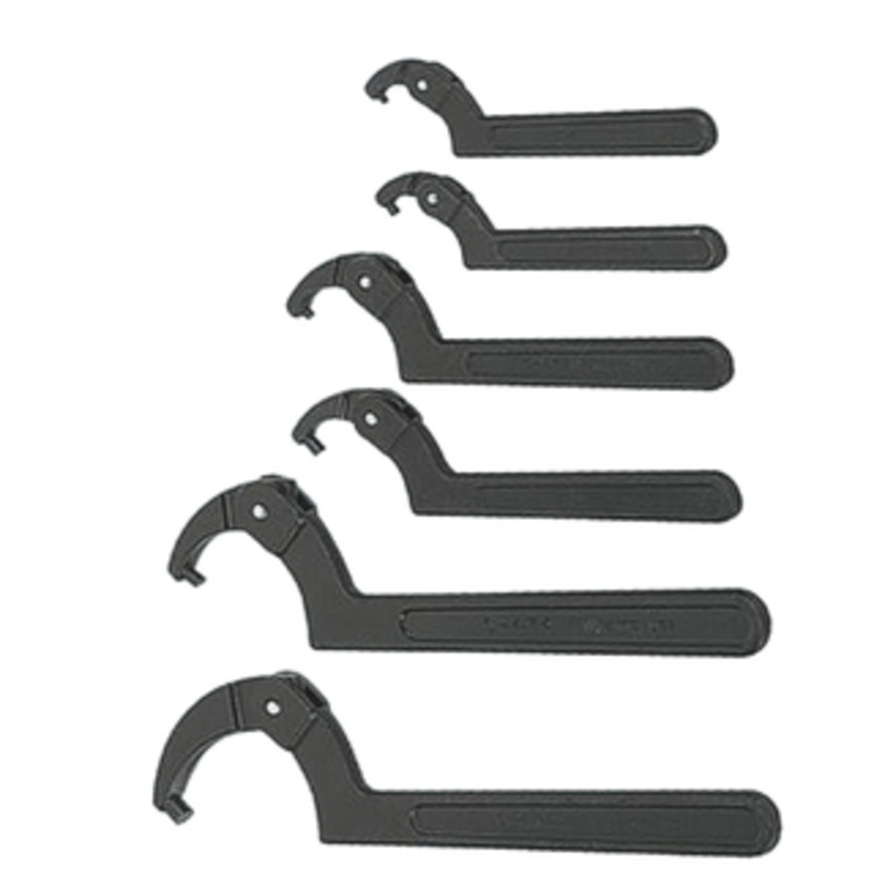 Williams 6 Piece Adjustable Pin Spanner Wrench Set, 3/4 – 6-1/4 Capacity, 5-3/8 – 9-7/8 Length – WS-476