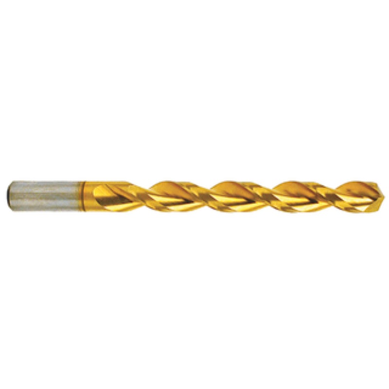 Nachi Parabolic Flute H.S.S. TiN Coated Jobbers Length Twist Drill, #41 Size, 0.0960 Decimal Size, 1-3/8 Flute Length, 2-3/8 Overall Length