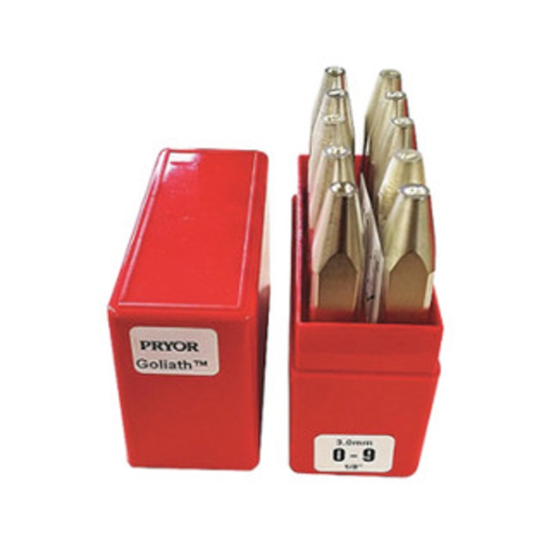 Pryor Goliath Hand Stamp Number Set, 3/8 Character Size