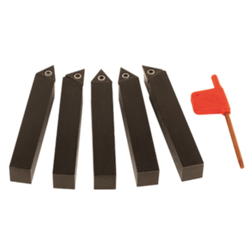 Terra Carbide 5 Piece External Turning Set, Use TCMT2(1.5)_ Insert / 3/8 Shank – STC.06-2