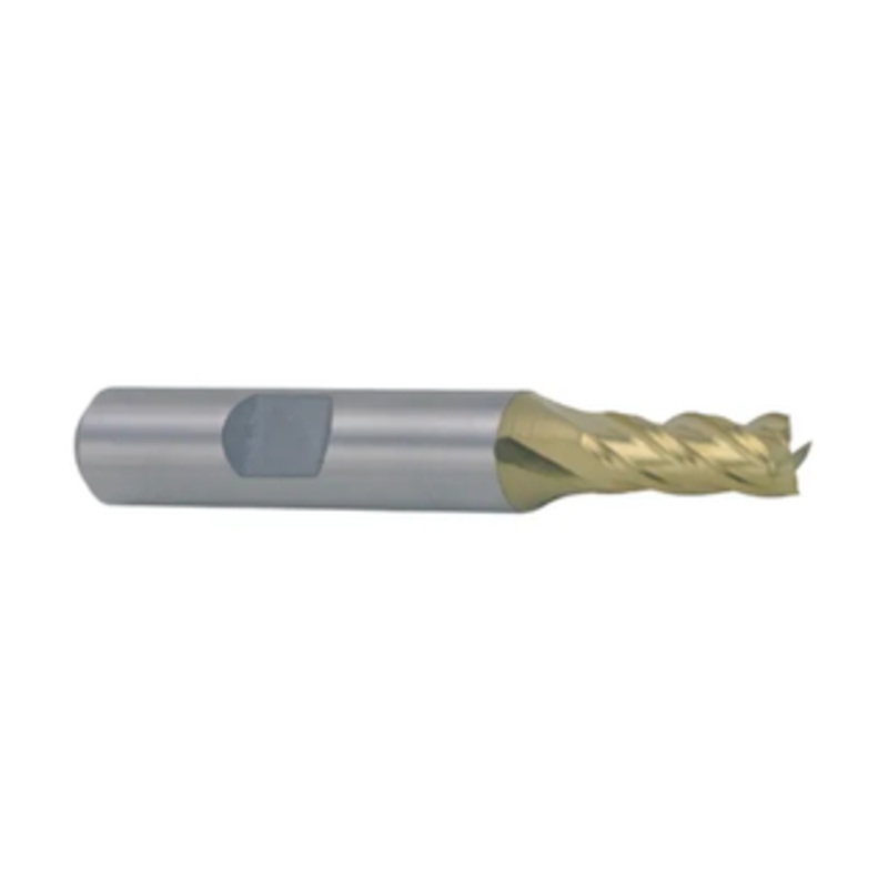 Weldon Tool M42 8% Cobalt TiN Coated 4 Flute Single End Mill, 1/8 Size, 3/8 Shank Diameter, 3/8 Length of Cut, 2-5/16 Overall Length
