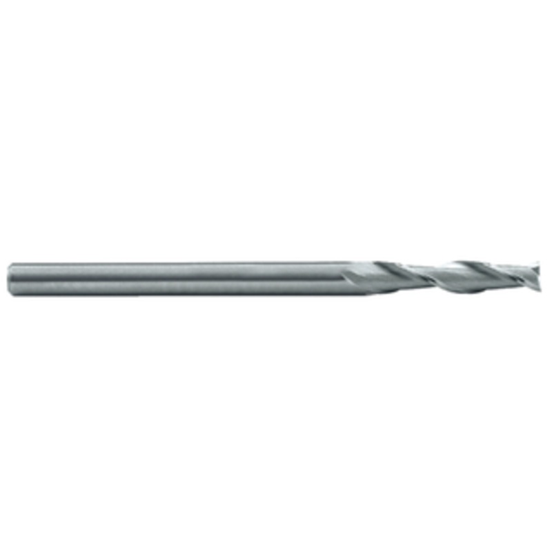 Rushmore USA 2 Flute Long Reach Undercut Shank Single End Mill, 7/16 Size & Shank Diameter, 1 Length of Cut, 1-1/4 Neck Length,  4 Overall Length