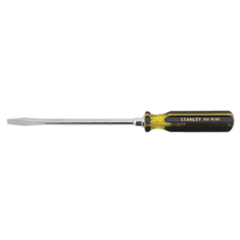 Stanley 100 Plus Slotted Screwdriver, 3/8 Blade Width, 8 Blade Length, 13-1/4 Overall Length – 66-168-A