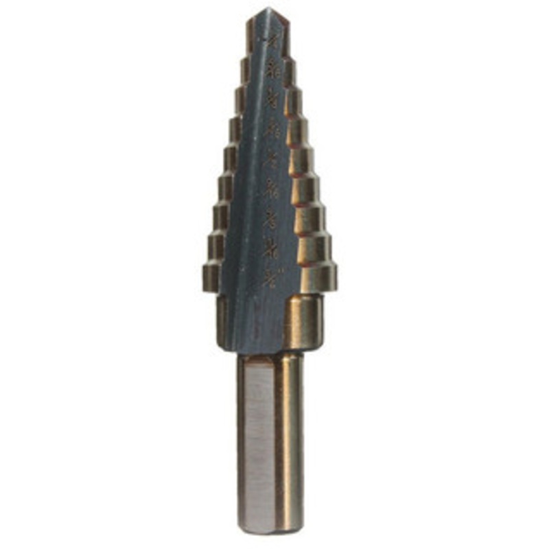Precise 1/4-3/4 x 1/16 Hole Range, High Speed Steel Step Drill w/9 Steps – 5000-0015