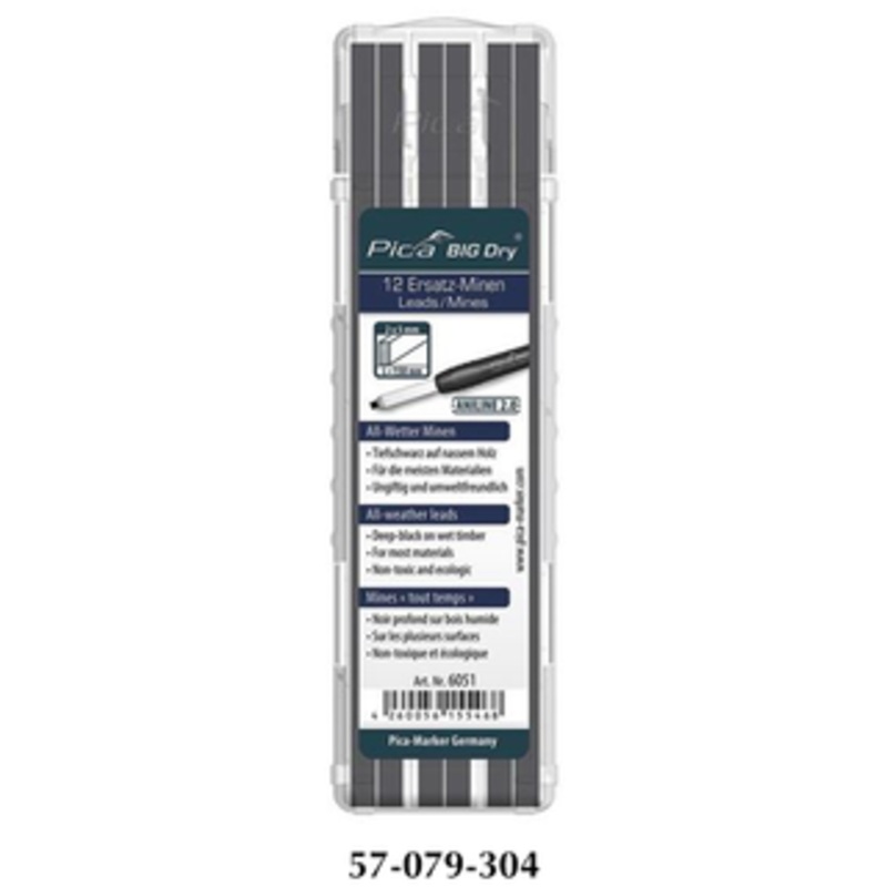 Pica BIG DRY Aniline 2.0 Refill Leads Pack, Graphite 6051/SB