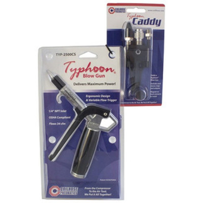 Coilhose Pneumatics Typhoon High Flow Blow Gun (TYP-2500CS) and the Typhoon Caddy (TH-KIT) – TYP-PACK