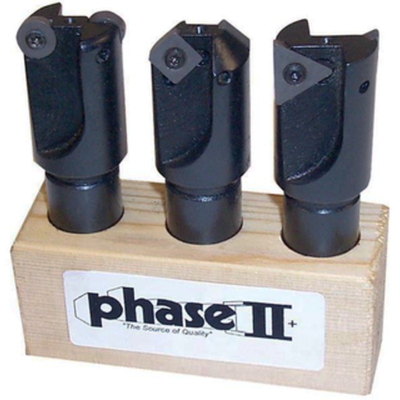 Phase II 3 Piece 2 Flute Hogger Mill Set w/Inserts