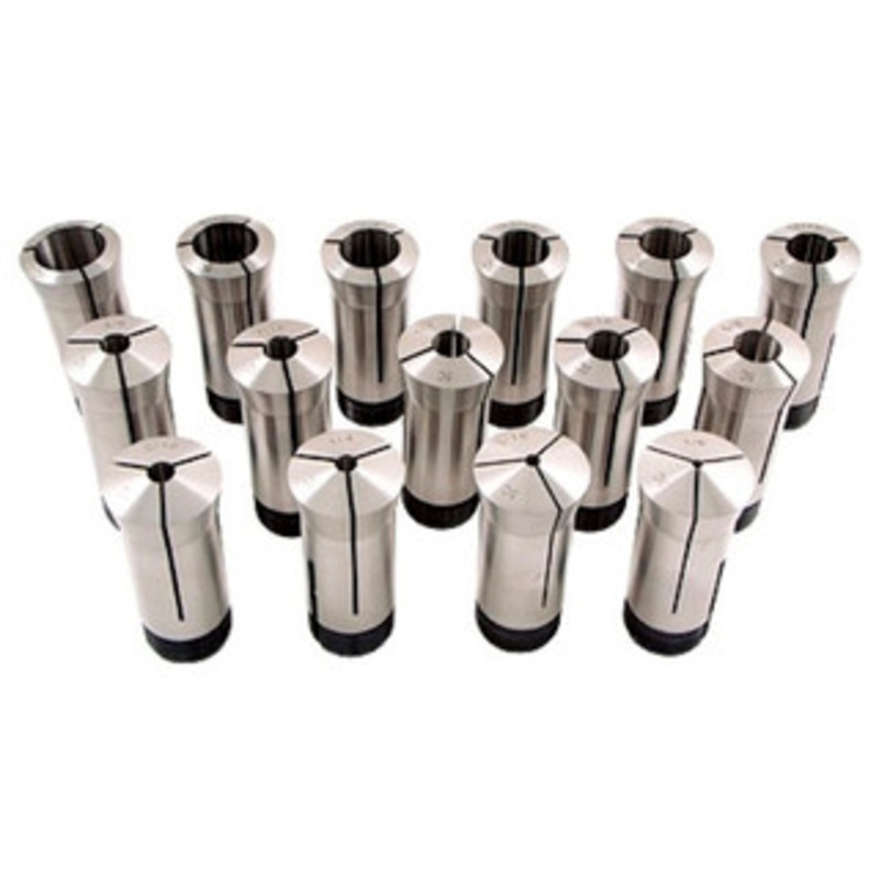 Precise Pro-Series 5C Round Collet Set, Inch, 15 Pieces, 1/8 to 1 by 16ths – 3900-1170