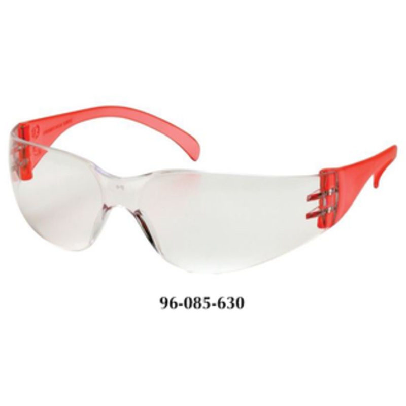 Pyramex Intruder Clear Lens, Red Frame Safety Glasses SR4110S