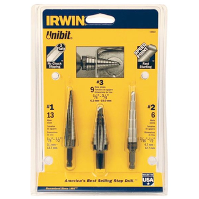 Irwin UNIBIT 3 Piece Step Drill Sets
