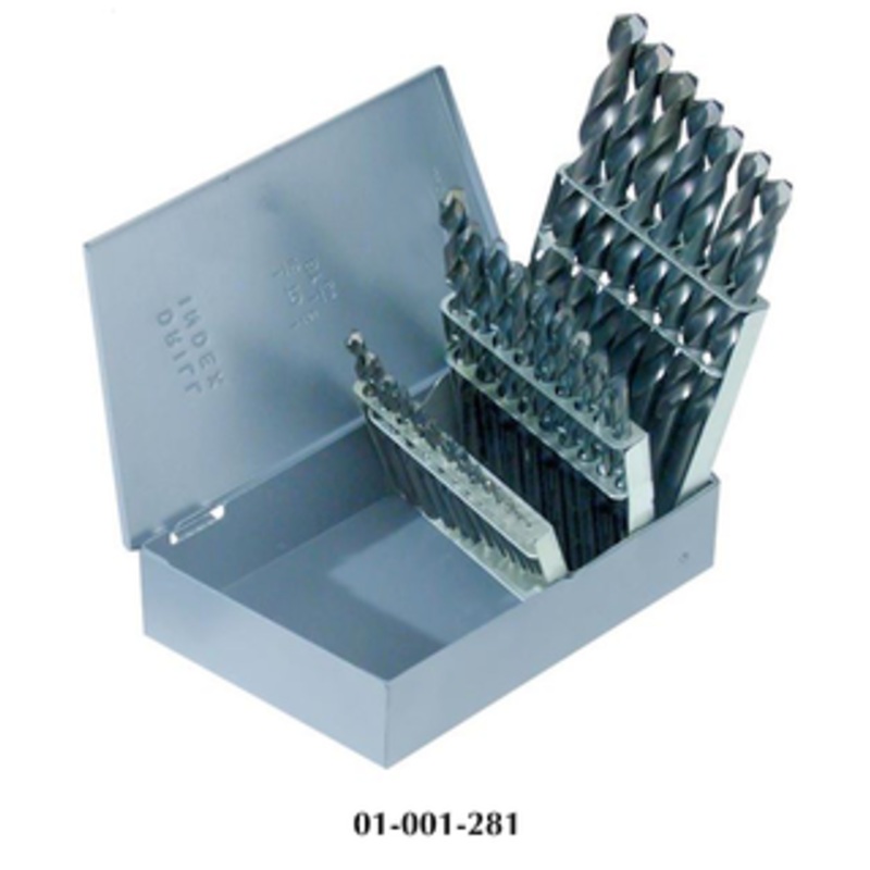 Precise 29 Piece 1/16 to 1/2 by 64ths Jobbers Length Twist Drill Sets