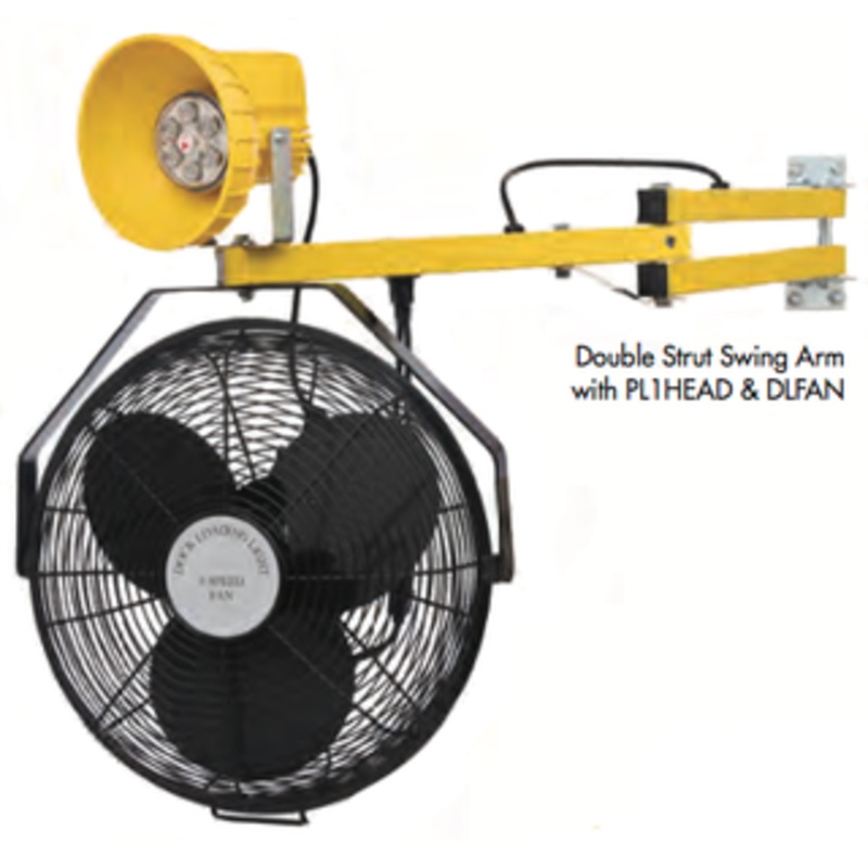 Tri-Lite 60 LED Dock Light Double-Strut Arm w/Metal Head & Fan – FANDL60-ML1