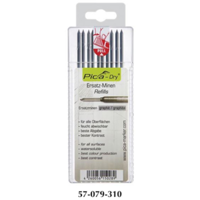 Pica DRY Water-Soluable Refill Leads, Graphite – 4030/SB