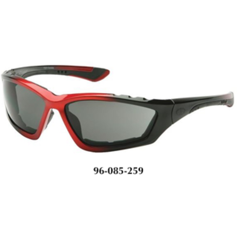 Pyramex Accurist Black/Red Padded Frame, Gray Anti-Fog Lens Safety Glasses SBR8720DTP