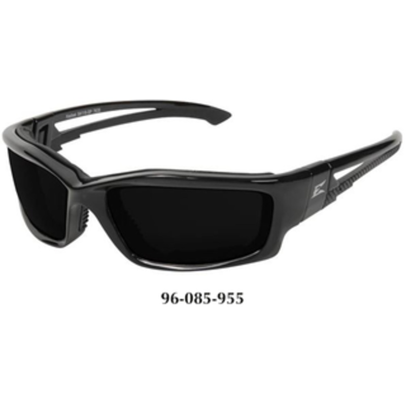 Edge Eyewear Kazbek Black Frame, Smoke Vapor Shield Lens Safety Glasses SK116-SP