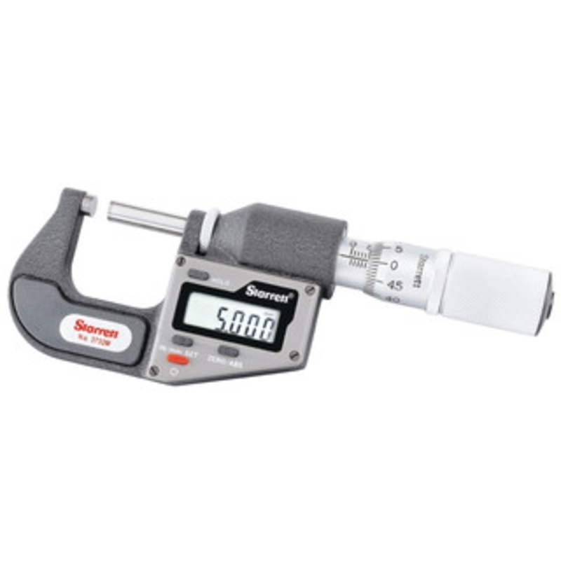 Starrett Electronic Micrometer, Friction Thimble, w/o Output, 0-25mm, EDP 12274 – 3732MEXFL-25