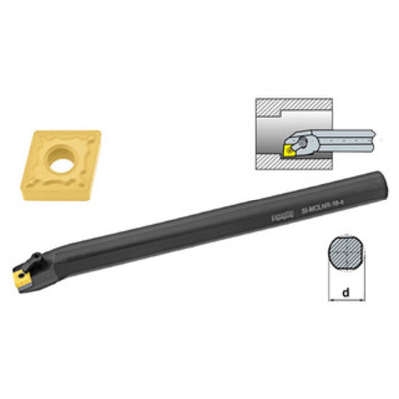 TMX Boring Bar with Coolant Hole, AI-MCLNL 16-4T for Negative 80 CNM Inserts, Left Hand, 1 Shank Dia., 12 Length – 6-760-564L