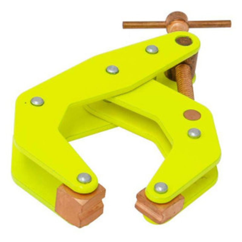 Kant Twist Cantilever Clamp, Hi-Vis Yellow Deep Reach Throat w/ Weaver-Grip, 2-1/2 Jaw Capacity – K025TDHVYW