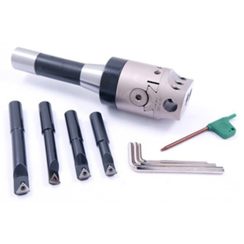 Precise Indexable Boring Tool Set w/2 Boring Head, R8 Shank & 4 Boring Bars – 1001-0201