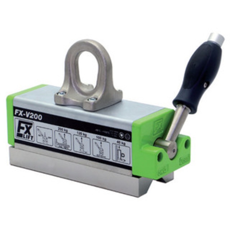 Industrial Magnetics FXV Permanent Rare-Earth Lifting Magnet for Beams, Angle Iron (90) and Hot Parts, 440 lbs./220 kg. Load Limit – FXV0440