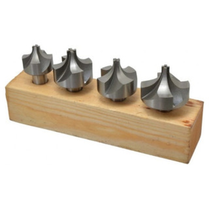 Value Collection Cobalt Corner Rounding End Mill Set, 4 Pieces, 1/2 to 3/4 – 70-153-2