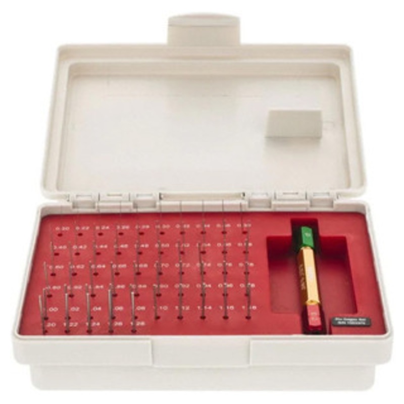 SPI Class ZZ Pin Gage Set, Metric, Steel, Minus Tolerance, 0.2 – 1.28mm Range, 55 Pieces – 22-178-8