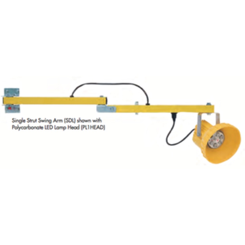 Tri-Lite 24 LED Dock Light Single Strut Swing Arm w/Polycarbonate Head – SDL24-PL1