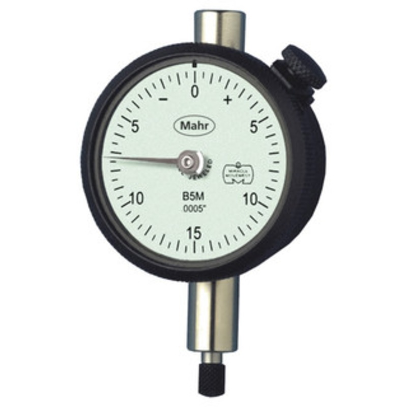 Mahr MarCator Dial Indicator, ANSI/AGD Group 1, Series B, Type 12I-RC, 0.025 Range, 0.0001 Graduation, 0-10 Dial Face – 2011001