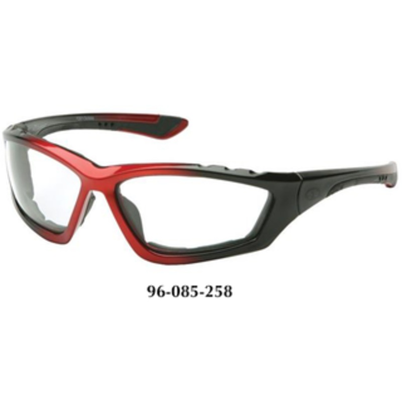 Pyramex Accurist Black/Red Padded Frame, Clear Anti-Fog Lens Safety Glasses SBR8710DTP