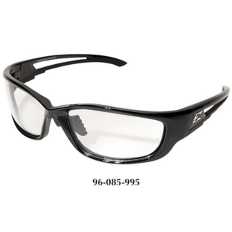 Edge Eyewear Kazbek Black Frame, Clear Vapor Shield Lens Safety Glasses SK-XL111VS