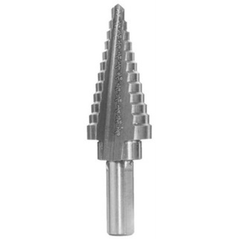Precise 3/16-7/8 x 1/16 Hole Range, High Speed Steel Step Drill w/12 Steps – 5000-0016