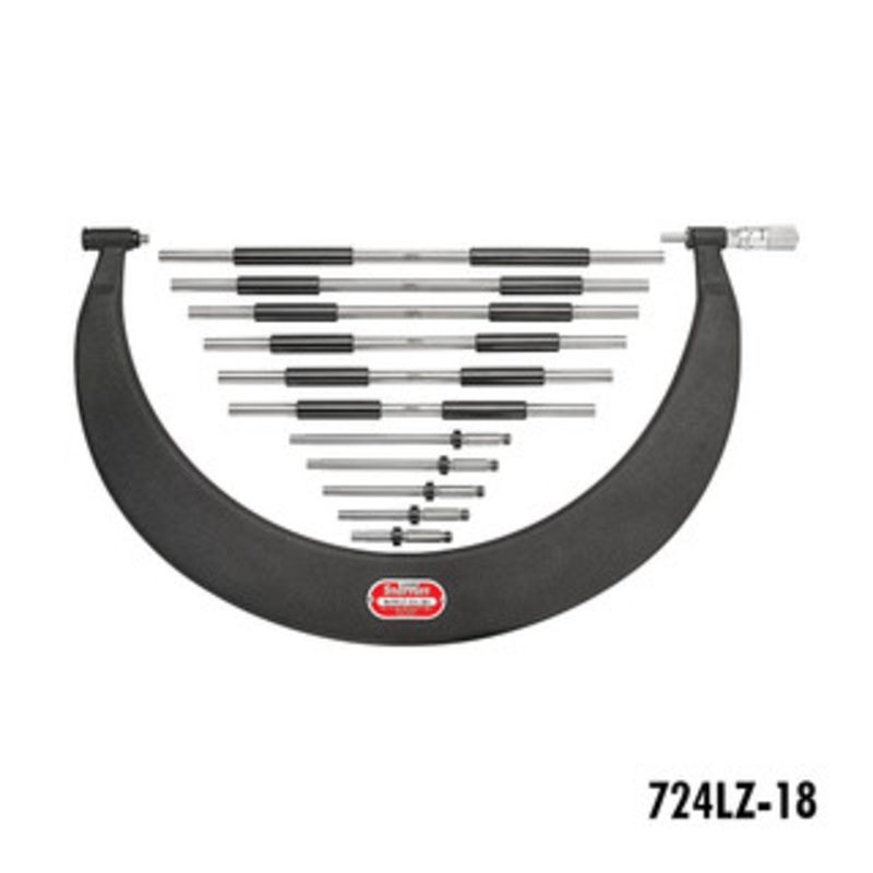 Starrett 724 Tubular Bow Type Micrometers with Interchangeable Anvils