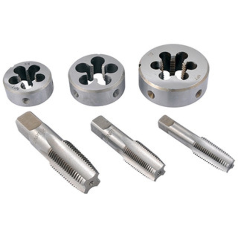 Precise 6 Piece 1/4-1/2 NPT Taper Pipe Tap & Die Set – 1011-3313