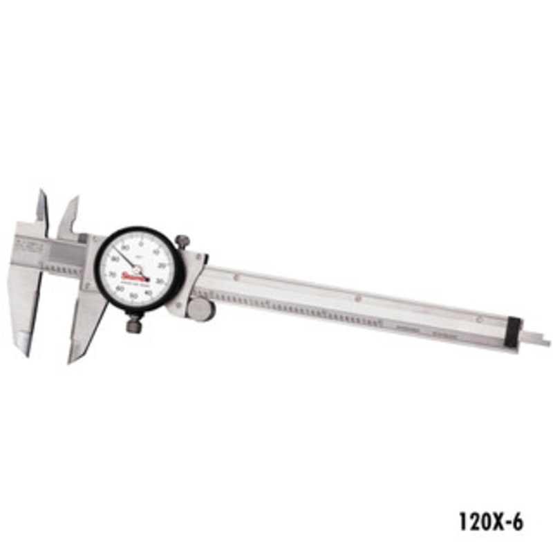 Starrett Dial Caliper, 0-6 White Face, EDP 65909 – 120X-6