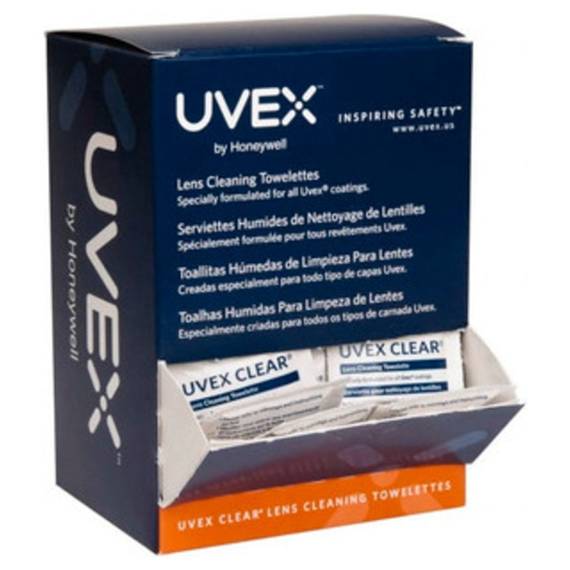 UVEX Non-Abrasive Pre-Moistened Lens Cleaning Tissues, Pack of 100 – S470
