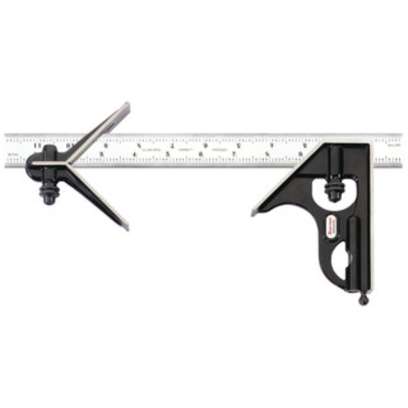 Starrett 12 Combination Square with Square and Center Head, EDP 50212 – 33HC-12-16R
