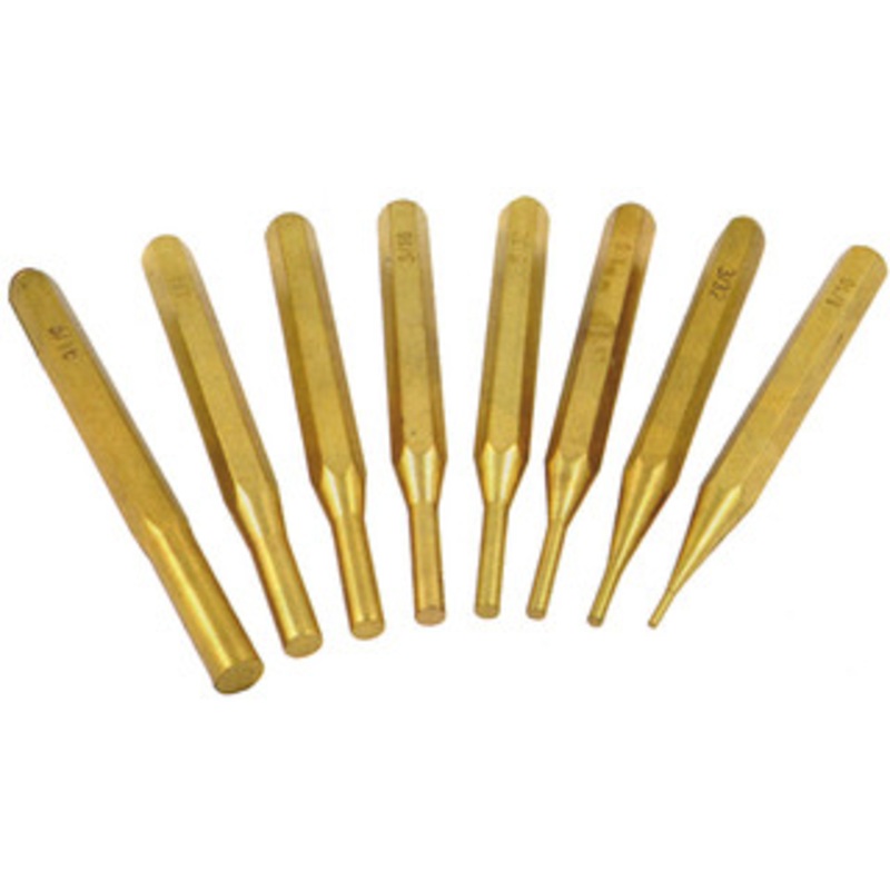 Precise 8 Piece Brass Drive Pin Punch Set – 8600-4110