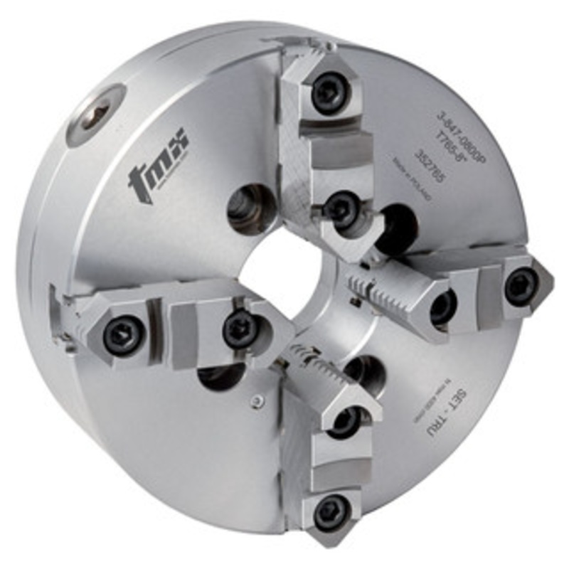 TMX 4-Jaw (2pc) SET-TRU Self-Centering Scroll Chuck with Fine Adjustment, 8in – 3-847-0800P