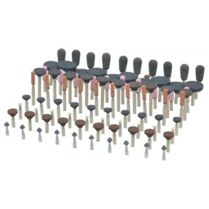 Grier Abrasive Co. 100 Piece Aluminum Oxide Vitrified Mounted Stone Abrasive Point Set #KIT-1/8-RAND100 – 80-114-2