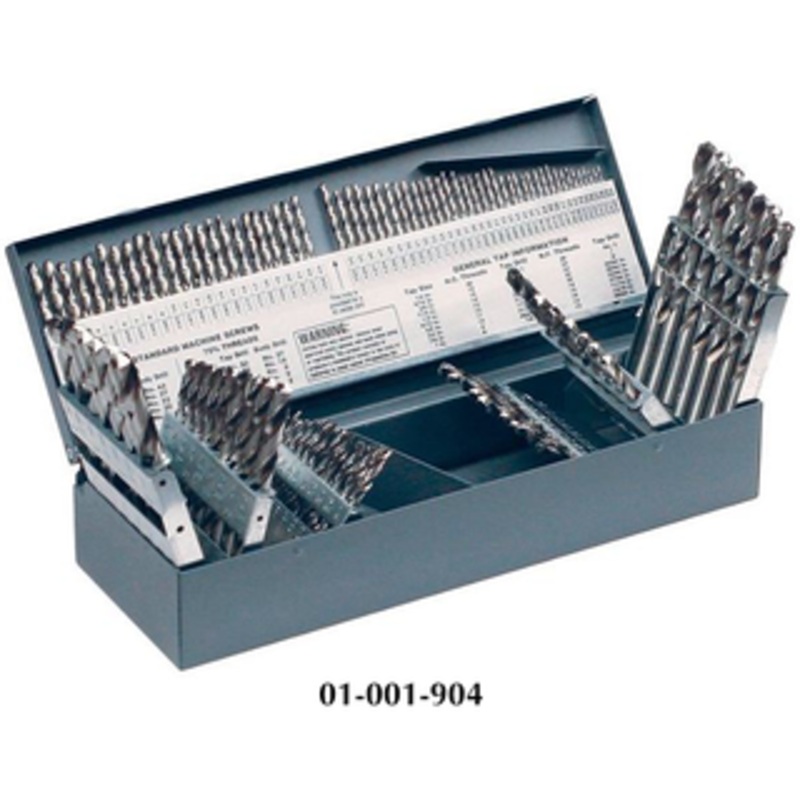 Rushmore USA 115 Piece 3 In 1 Combination Jobbers Length Twist Drill Sets