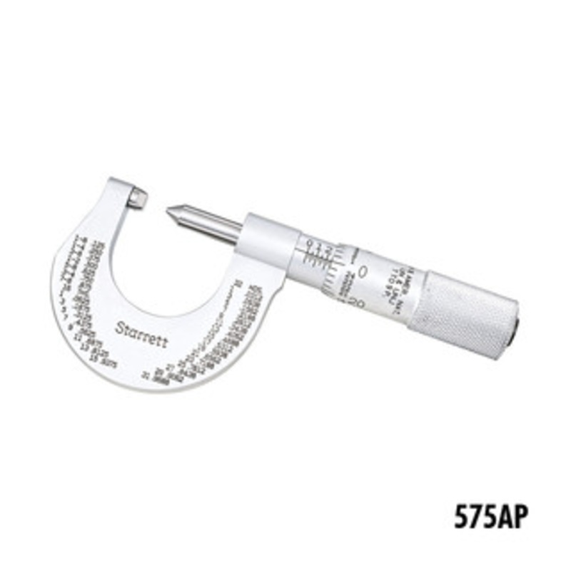 Starrett 575, 585 Screw Thread Micrometers for Measuring Pitch Diameter