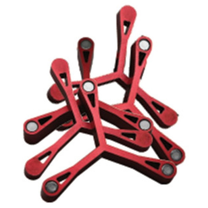 Precise Chuck Stop Set 5CS8R, 5 pc., 15, 20, 25, 30, 35mm Thickness, 8 Diameter, Red, for 8 or larger 3 Jaw Chucks