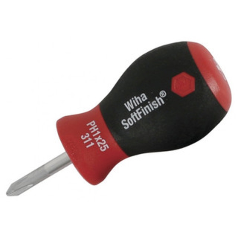 Wiha SoftFinish Phillips Stubby Screwdrivers