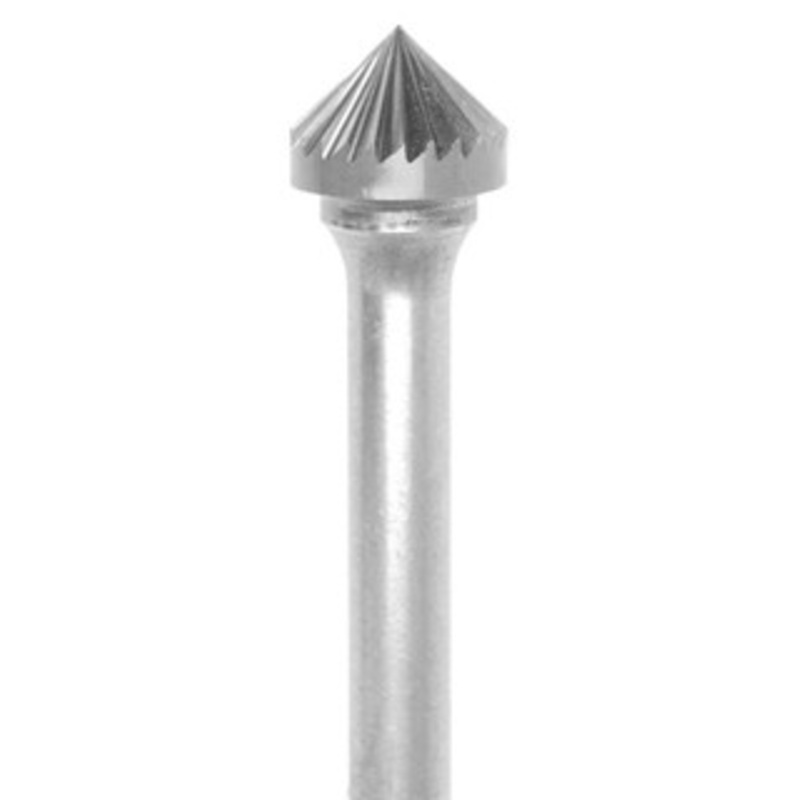 Grobet USA Industrial Carbide Bur, SK Series, Standard Cut SK5, 1/2 90 with 1/4 shank – 32.795