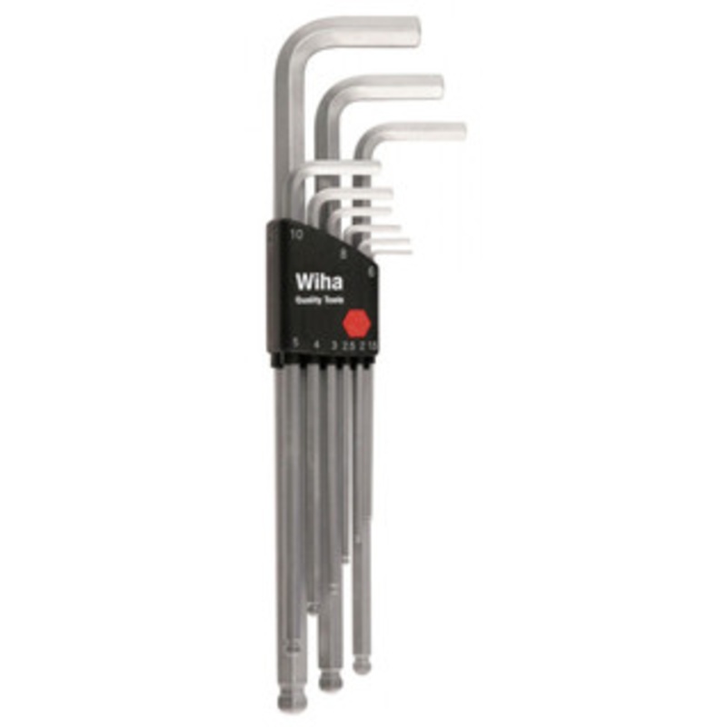 Wiha Ball End Hex L-Key Chrome Metric 9 Piece Set – 66994