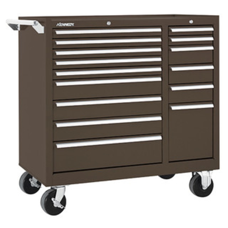 Kennedy K1800 39 15-Drawer Roller Cabinet, Brown Wrinkle – 315XB